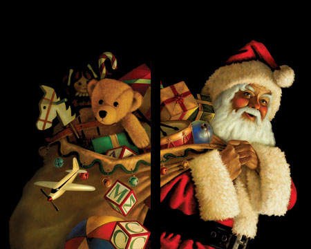 Wow Windows translucent window poster - Santa Claus II with Toy sack
